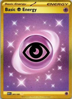 Basic Energy 207/165 (Psychic) Gold Secret Rare Near Mint Holo Pokemon - Image 1