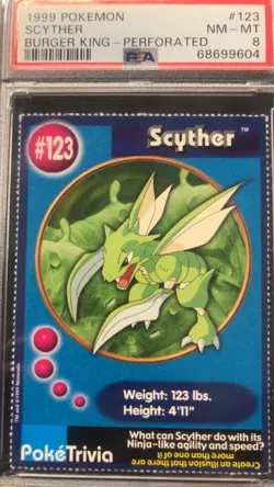 Scyther 1999 Pokemon Burger King Perforated - Image 1