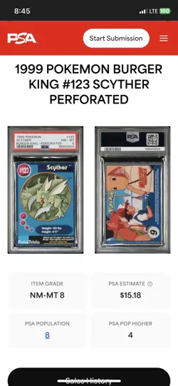 Scyther 1999 Pokemon Burger King Perforated - Image 3