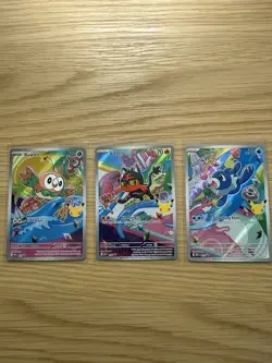 Pokemon First Partner Illustration Collection Alola Rowlet Litten Popplio Gen 7 - Image 1