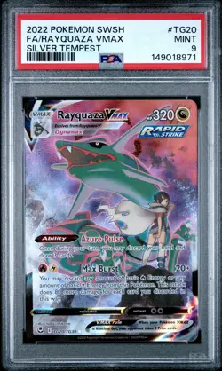 2022 POKEMON SWORD & SHIELD SILVER TEMPEST #TG20 FULL ART/RAYQUAZA VMAX PSA 9 - Image 1
