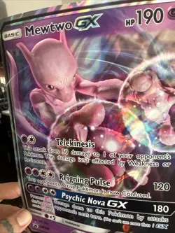 Pokemon TCG Mewtwo GX Rare Holo SM 44/146 190 HP Psychic - Image 3