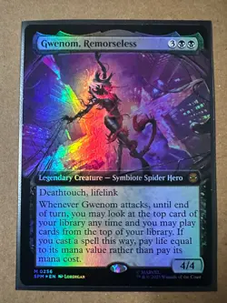 Gwenom, Remorseless FOIL EXTENDED MYTHIC Marvel's Spider-Man SPM MTG Magic NEW - Image 1