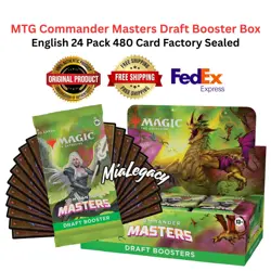 MTG Commander Masters Draft Booster Box English 24 Pack 480 Card Factory Sealed - Image 1
