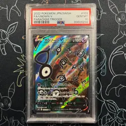 PSA 10 - Pokemon Japanese SWSH FA Unown V Paradigm Trigger GEM MINT - Image 1