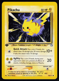 Pikachu 70/111 Pokemon Neo Genesis English 1st Edition - Image 2