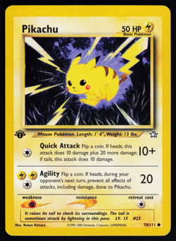 Pikachu 70/111 Pokemon Neo Genesis English 1st Edition - Image 4