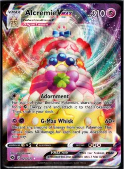 Alcremie VMAX 023/073 Holo VMAX Rare Champion's Path Pokemon Near Mint - Image 1