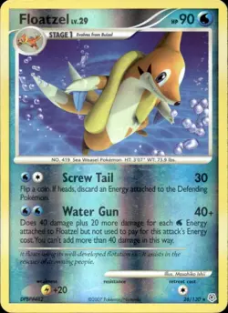 Pokemon Card Floatzel 26/130 Reverse Holo Rare Diamond & Pearl Foil 2007 LP - Image 1