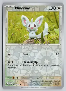 MINCCINO 136/162 COMMON TEMPORAL FORCES POKEMON REVERSE HOLO NM - Image 1
