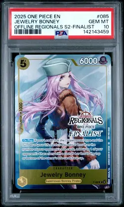 2025 ONE PIECE OFFLINE REGIONALS PACK 2025 SEASON 2 #085 JEWELRY BONNEY PSA 10 - Image 1
