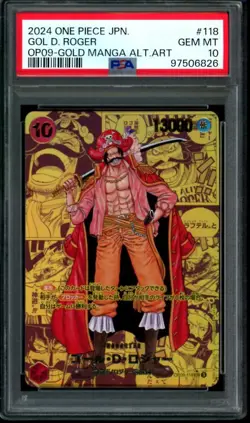 GOLD MANGA GOL D. ROGER One Piece OP09 Emperors/New World Japanese #118 PSA 10 - Image 1