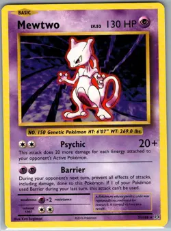 Mewtwo 51/108 Non Holo XY - Evolutions - Pokemon Card - NM - Image 1