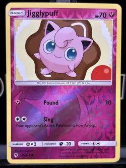 Pokemon Card Jigglypuff Lost Thunder Reverse Holo 133/214 NM - Image 3
