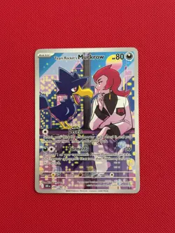 Pokemon TCG Team Rockets Murkrow Card 200/182 Destined Rivals Illustration Rare - Image 1