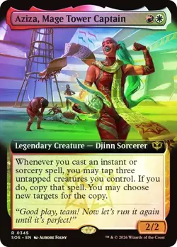 Aziza, Mage Tower Captain Foil Extended Art Secrets of Strixhaven NM MTG - Image 1