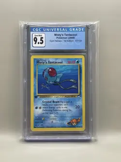 Misty’s Tentacool 57/132 Gym Hero 1st Ed 2000 Pokemon-CGC 10/Old Blue Label 9.5 - Image 1