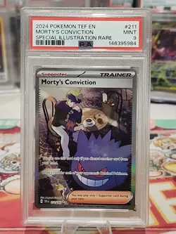 Pokemon - Morty's Conviction 211/162 Special Illustration Rare - MINT - PSA 9 - Image 2