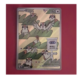 Pokemon Pidgey 207/197 SV03 Obsidian Flames Illustration Rare Holo Basic HP60 - Image 1