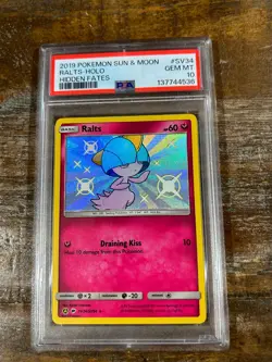 POKEMON 2019 Sun Moon Hidden Fates RALTS Holo #SV34 PSA 10 Gem Mint RARE - Image 1
