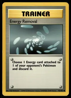 Energy Removal 92/102 Common Base Set Unlimited Pokemon LP - Image 1
