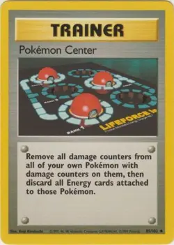Pokemon Center 85/102 Uncommon Base Set Unlimited Pokemon Heavily Played - Image 1