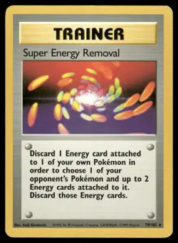 1999 Pokemon Super Energy Removal Rare Base Set Unlimited 79/102 DMG - Image 1