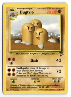 Pokemon Base Set 2 Dugtrio 23/130 Rare - Image 1