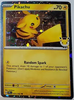 Fart Swirl 🌀 Pikachu 051/162 Cosmos Holo Bleed Error Rare Pokemon TCG Stamped 3 - Image 1
