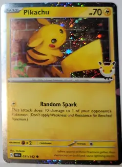 Fart Swirl 🌀 Pikachu 051/162 Cosmos Holo Bleed Error Rare Pokemon TCG Stamped 3 - Image 2