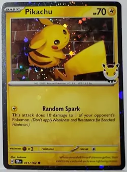 Fart Swirl 🌀 Pikachu 051/162 Cosmos Holo Bleed Error Rare Pokemon TCG Stamped 3 - Image 3