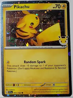 Fart Swirl 🌀 Pikachu 051/162 Cosmos Holo Bleed Error Rare Pokemon TCG Stamped 3 - Image 4