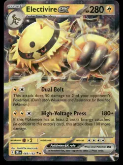 Pokemon Cards Electivire ex 069/182 Destined Rivals Double Rare NM - Image 1