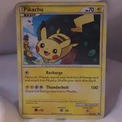Pokemon TCG Pikachu HGSS03 Promo Holo Basic Black Star 2010 Card Lightly Played - Image 1