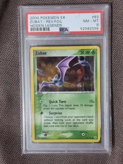 Pokemon PSA 8 MINT Zubat 83/101 EX Hidden Legends Reverse Holo 2004 - Image 1