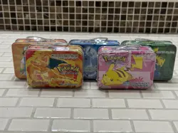 Pokemon Vintage 2002 Dart Mini Lunch Box Gum Tin 5pc Lot - Sealed New - Image 2