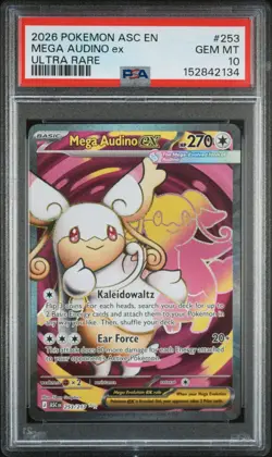 2026 POKEMON ASC EN-ASCENDED HEROES ULTRA RARE #253 MEGA AUDINO EX PSA 10 - Image 1