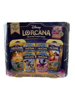 Disney Lorcana Trading Card Game 2 Decks 4 Booster Packs 1 Promo Card Sealed - Image 1