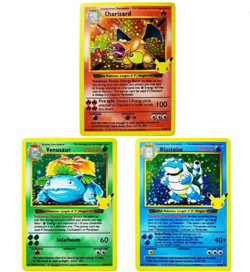 1996 1st Edition Set Charizard Venusaur Blastoise 25th Anniversary Cards - Image 1