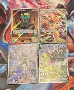 Pokemon TCG Card Lot: Marshadow IR, Ethan’s Typholsion, N’s Reshiram, Torrnadus - Image 1