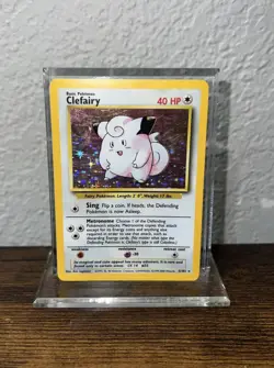 Pokemon TCG Clefairy Base Set Holo Unlimited Rare Card 5/102 MP Condition - Image 1
