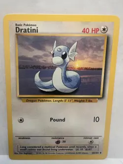 Dratini Base Set 26/102 Uncommon Pokemon Card Unlimited NM-Mint - Image 1