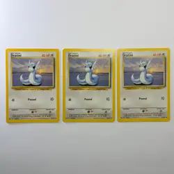Pokemon TCG Dratini Base Set #26/102 3-Card Lot WOTC Vintage 1999 - Image 1