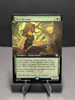 Pest Rescuer #90 - Secrets of Strixhaven SOC - Extended Art Rare MTG Magic NM - Image 1