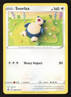 Snorlax 109/159 Rare Crown Zenith Pokemon Near Mint - Image 1