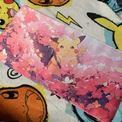Pikachu Rubber Playmat Play Mat For Tcg Trading Card Game Pokemon Cherry Blossom - Image 1