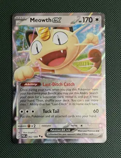 Pokemon TCG - Mega Evolution - Perfect Order - Meowth Ex 062/088. - Image 1