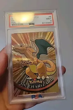 1999 Topps Pokemon TV #6 Charizard Foil (Black Logo Rays)PSA 9 Mint - Image 3