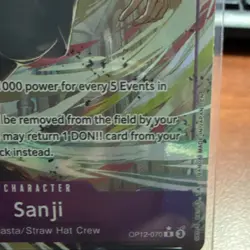 Bandai Sanji OP12-070 Rare Alternate Art Foil Legacy of the Master One Piece CCG - Image 3
