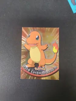 1999 Topps Pokemon Charmander #4 Black Logo Holo Rare TCG Card Holographic Lp - Image 1